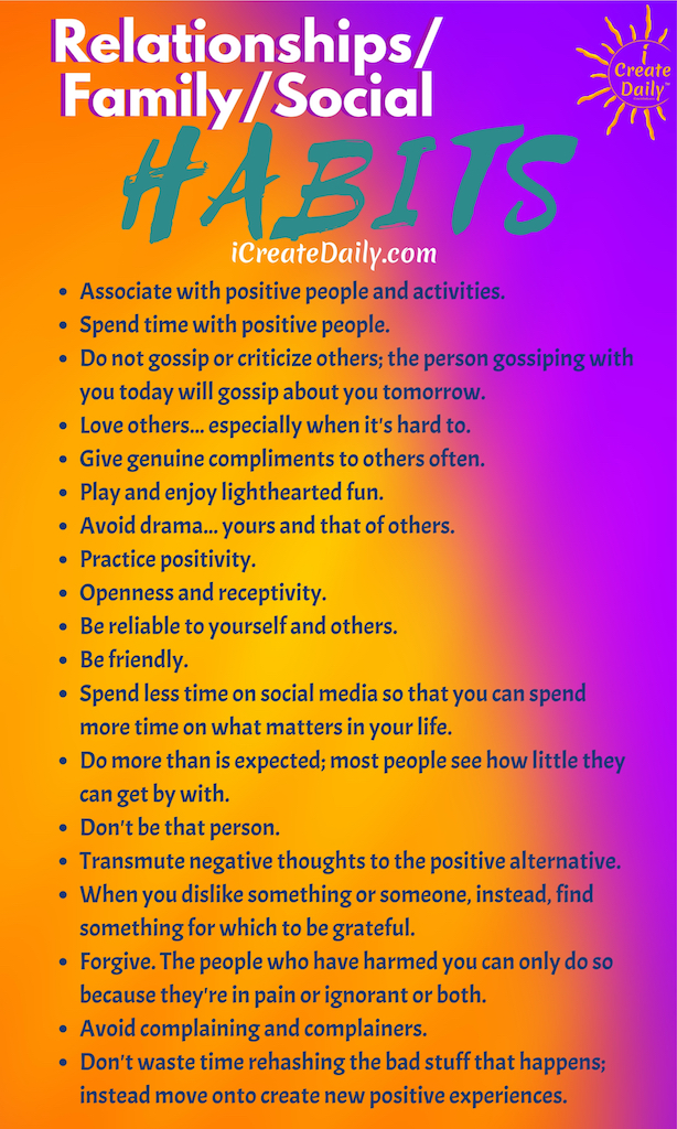 100+ Good Habits List for a Happy Life iCreateDaily