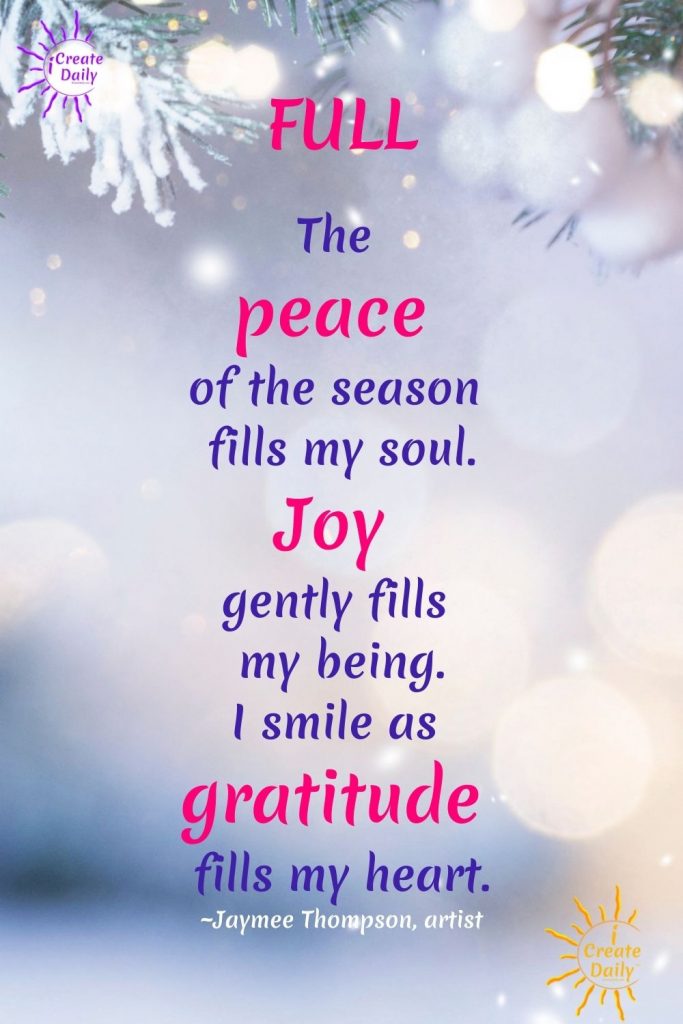 Christmas haiku on peace, joy and gratitude.